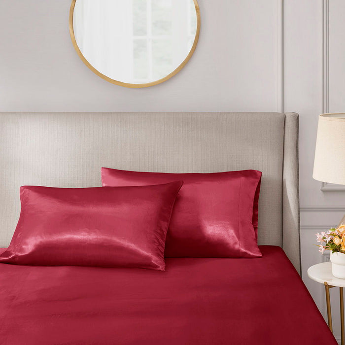 Satin - Pillowcases (Set of 2) Queen - Red - Simple Home Plus