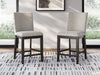 Neymorton - Upholstered Barstool (Set of 2) - Dark Grayish Brown - Simple Home Plus