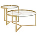 Delia - 2 Piece Round Glass Top Nesting Coffee Table - Simple Home Plus