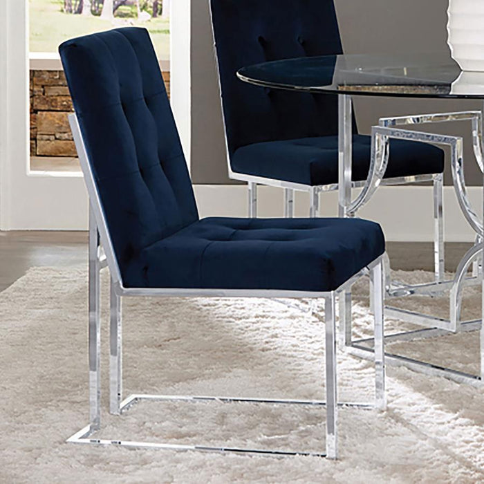 Cisco - Velvet Upholstered Dining Side Chair (Set of 2) - Simple Home Plus