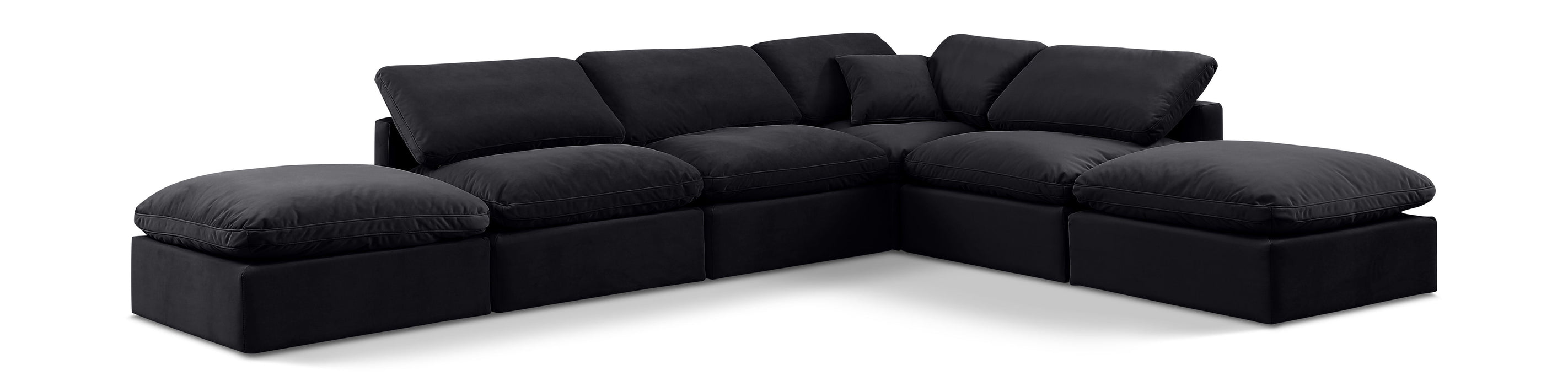Indulge - Velvet 6 Piece Modular Armless Sectional - Simple Home Plus