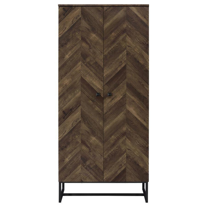 Carolyn - 2 Door Engineered Wood Accent Cabinet - Rustic Oak - Simple Home Plus