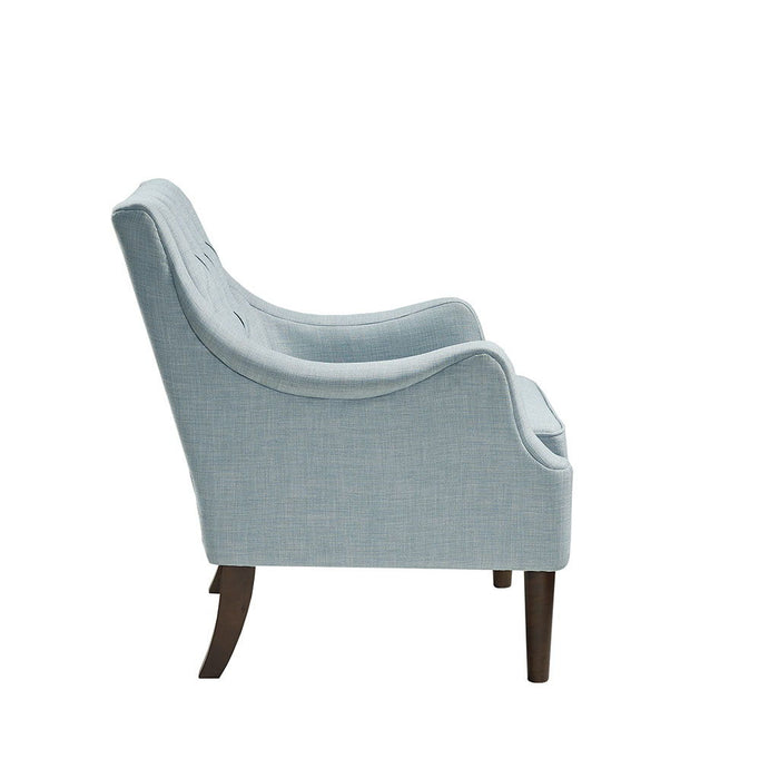 Qwen - Button Tufted Accent Chair - Dusty Blue - Simple Home Plus