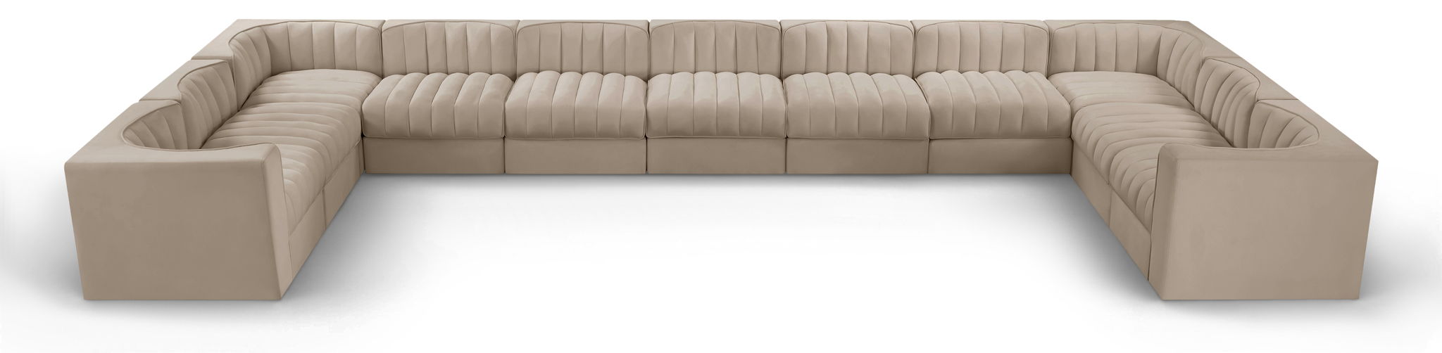 Rummi - Velvet Performance Fabric Upholstered 11 Piece Modular Sectional - Simple Home Plus