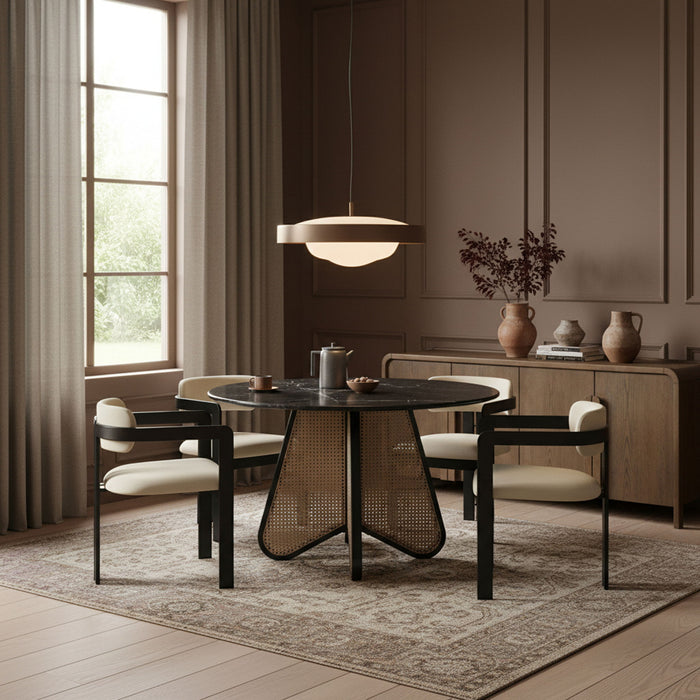 Aurum - Vegan Leather Upholstered Dining Chair With Graphite Black Base (Set of 2) - Simple Home Plus