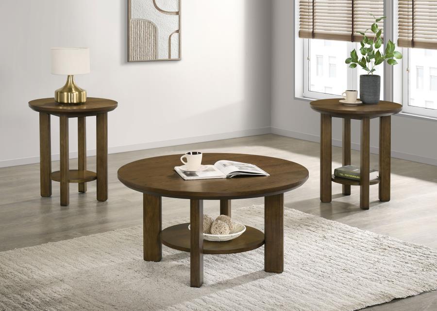 Ottowa - Round Wood Coffee Table Set - Simple Home Plus