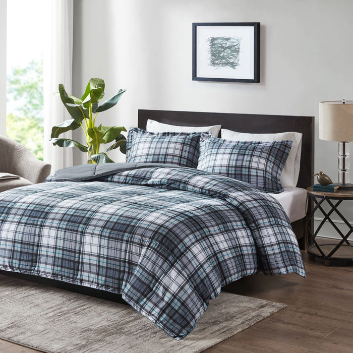 Parkston - 3M Scotchgard Down Alternative All Season Comforter Set - Gray - Simple Home Plus