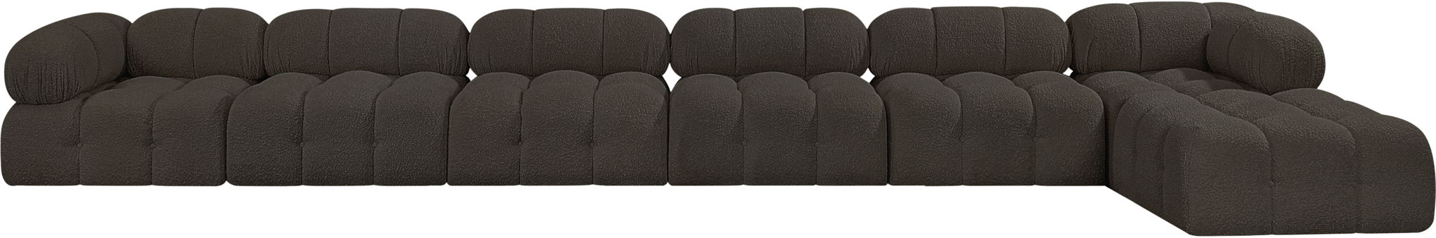 Ames - 7 Piece Boucle Fabric Modular L-Shaped Sectional - Simple Home Plus