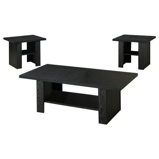 Rodez - 3 Piece Engineered Wood Coffee Table Set - Black Oak - Simple Home Plus