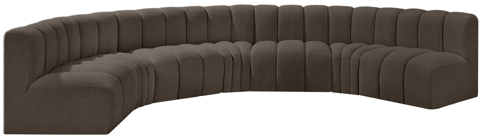 Arc - Boucle Fabric 7 Piece U-Shaped Modular Sofa - Simple Home Plus