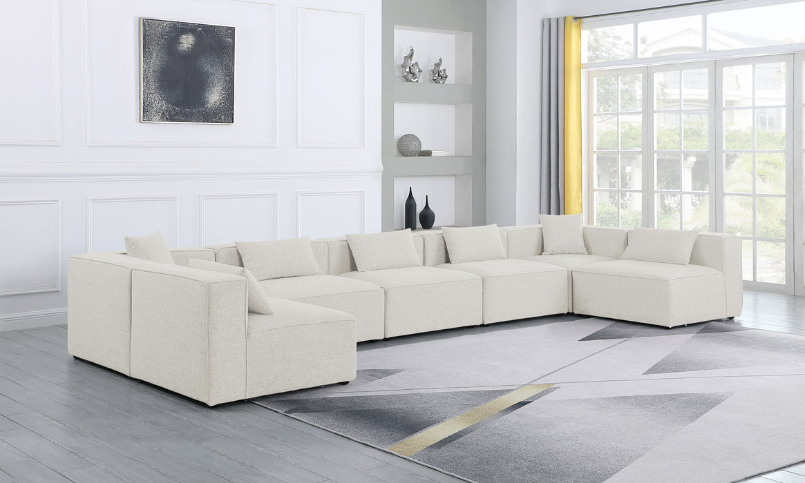 Cube - Linen 7 Piece Modular U-Shaped Sectional - Simple Home Plus