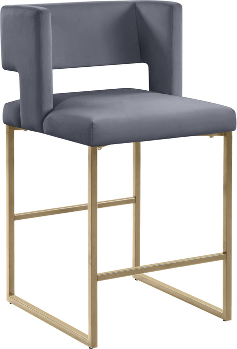 Caleb - Counter Stool with Gold Legs (Set of 2) - Simple Home Plus