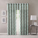 Saratoga - 18" Fretwork Print Grommet Top Window Valance - Seafoam - Simple Home Plus