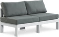 Nizuc - Outdoor Patio 2 Seat Armless Modular Sofa With White Frame - Simple Home Plus