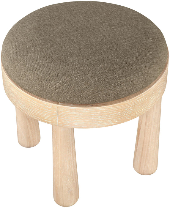 Larea - Linen Textured Fabric Ottoman - Natural Base - Simple Home Plus