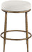 Ferro - Linen Textured Performance Fabric Upholstered Backless Counter Stool - Cream / Brushed Gold - Simple Home Plus