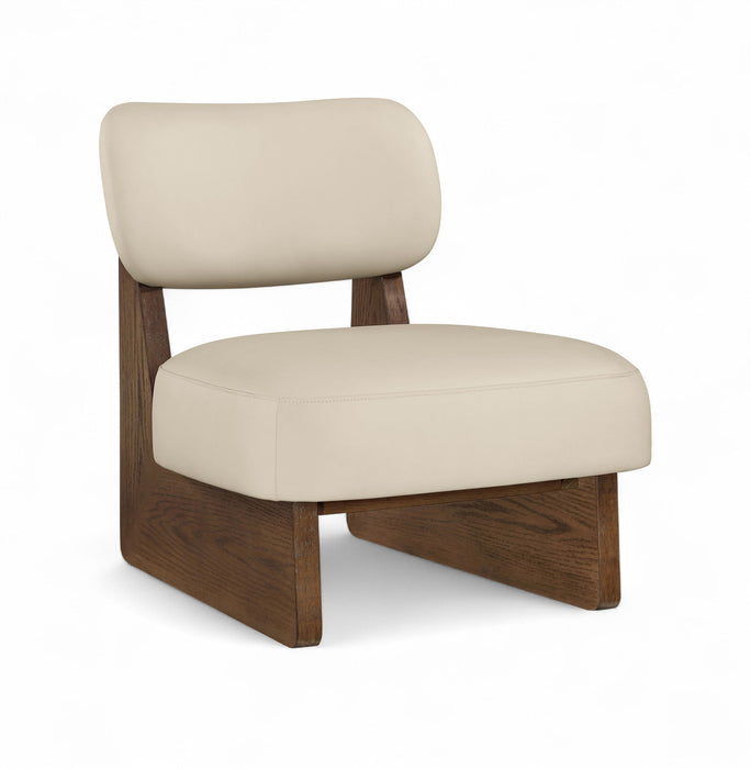 Vetra - Vegan Leather Upholstered Accent Chair With Brown Base - Simple Home Plus