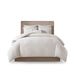 Hanae - King Blend Yarn Dyed 3 Piece Comforter Set - White - Simple Home Plus