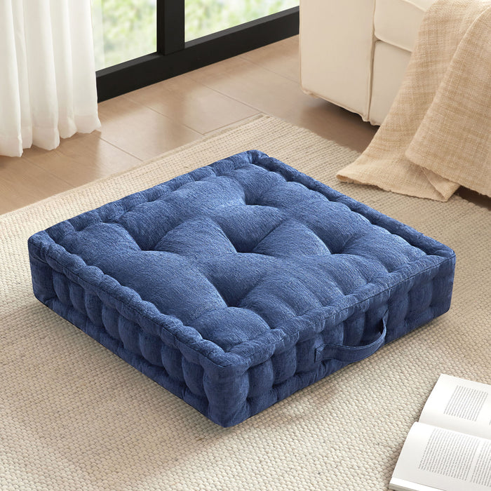 Azza - Poly Square Floor Pillow Cushion - Navy