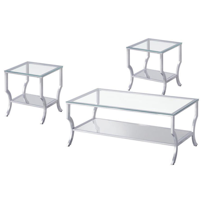 Saide - Glass Top Coffee And End Table Set - Simple Home Plus