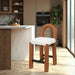 Amari - Vegan Leather and Boucle Fabric Stool - Simple Home Plus