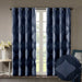 Bentley - 84" Ogee Knitted Total Blackout Panel - Navy - Simple Home Plus