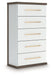 Kendanport - Brown / White - Five Drawer Chest - Simple Home Plus