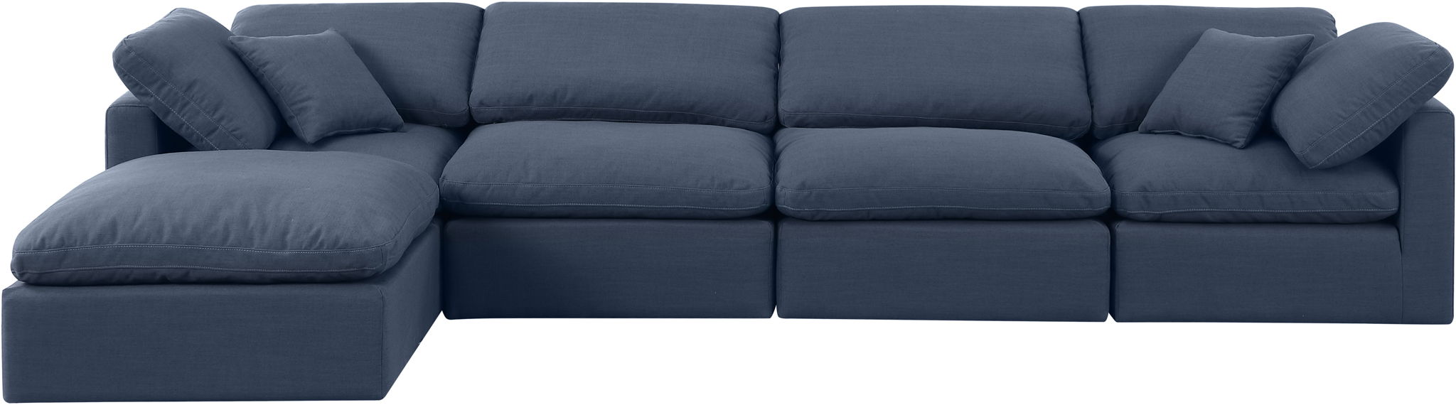 Indulge - Linen 5 Piece Modular Sectional With Chaise - Simple Home Plus