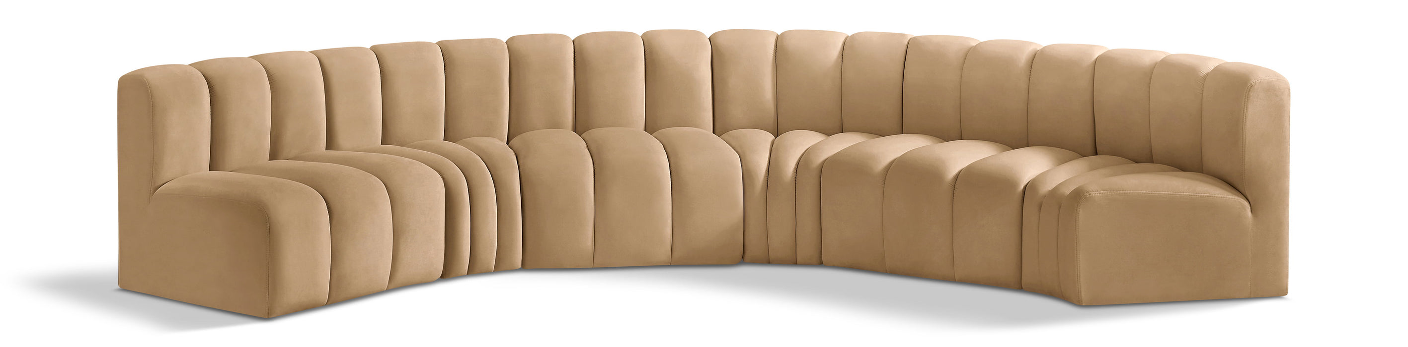 Arc - Velvet 6 Piece U-Shaped Modular Sofa - Simple Home Plus