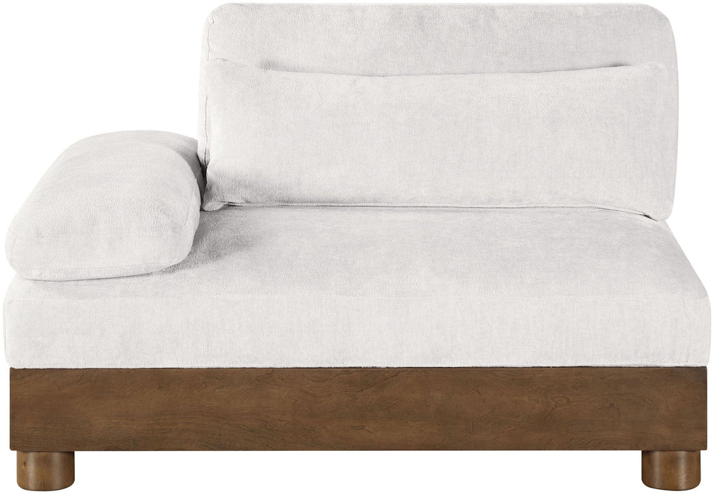Turin - Chenille Fabric Upholstered Modular Arm Chair - Walnut Base - Simple Home Plus