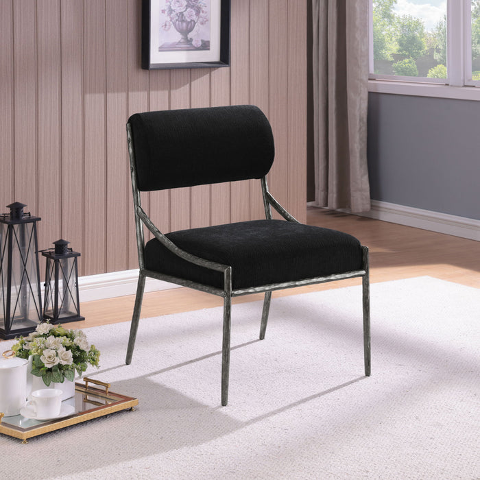 Bastille - Upholstered Dining Side Chair (Set of 2) - Silver Frame - Simple Home Plus