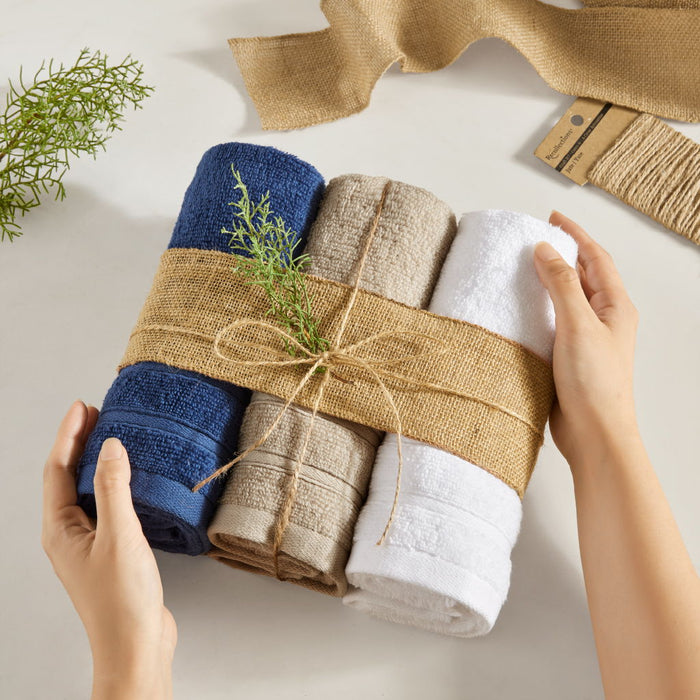 400GSM Essential Bundle Quick Dry 12 Piece Towel Set - White - Simple Home Plus