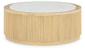 Camdill - Light Brown / White - Round Cocktail Table - Simple Home Plus