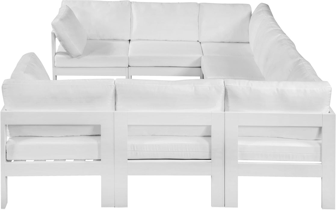 Nizuc - Outdoor Patio 8 Piece Modular Sectional With White Frame - Simple Home Plus
