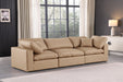 Comfy - Faux Leather Modular Sofa 3 Pieces - Tan - Simple Home Plus
