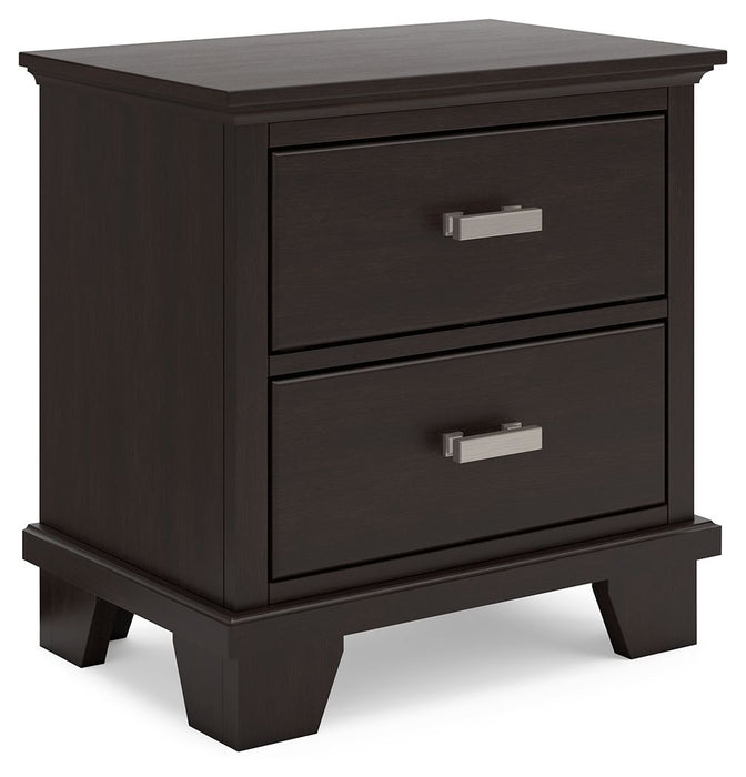 Covetown - Dark Brown - Two Drawer Night Stand - Simple Home Plus