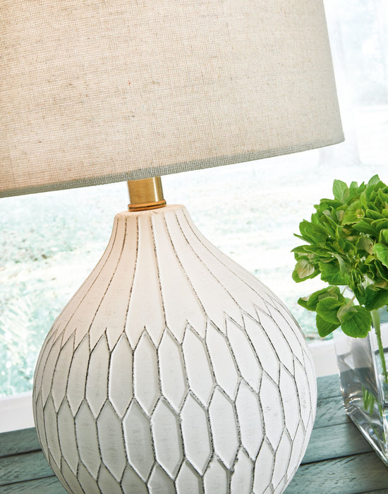 Wardmont - White - Ceramic Table Lamp - Simple Home Plus