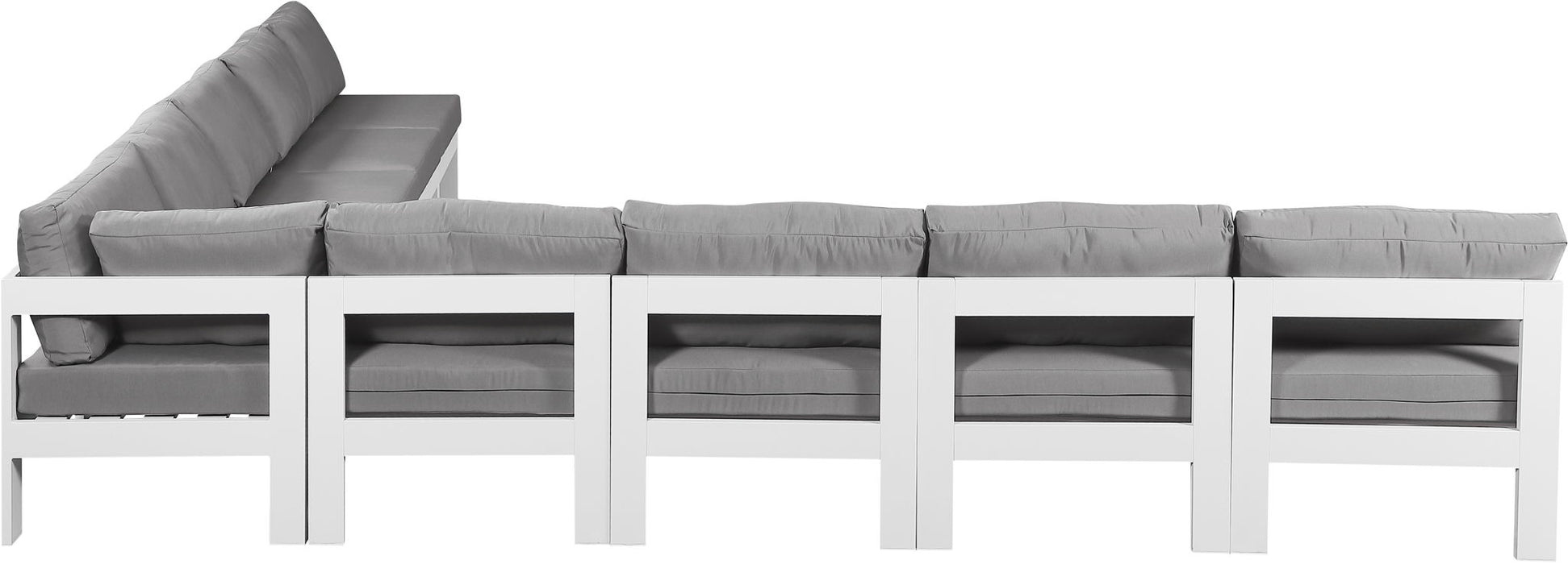 Nizuc - Outdoor Patio 9 Piece Modular Sectional With White Frame - Simple Home Plus