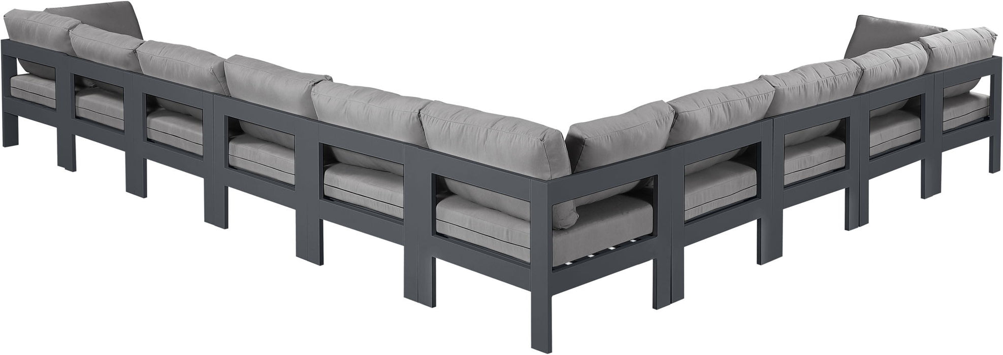 Nizuc - Outdoor Patio 10 Piece Modular Sectional With Gray Frame - Simple Home Plus