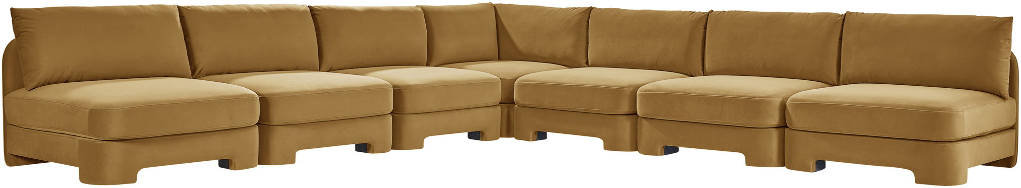 Hammond - Velvet Performance Fabric Upholstered 7 Piece Armless Sectional