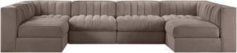 Rummi - Armless Velvet Performance Fabric Upholstered 6 Piece Modular Sectional - Simple Home Plus