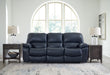Leesworth - 3 Pc. - Power Reclining Sofa, Power Reclining Loveseat, Power Rocker Recliner - Ocean - Simple Home Plus
