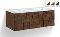 Leonardo - Engineered Stone And Solid Wood 24" Wall Mounted Bathroom Vanity - Simple Home Plus