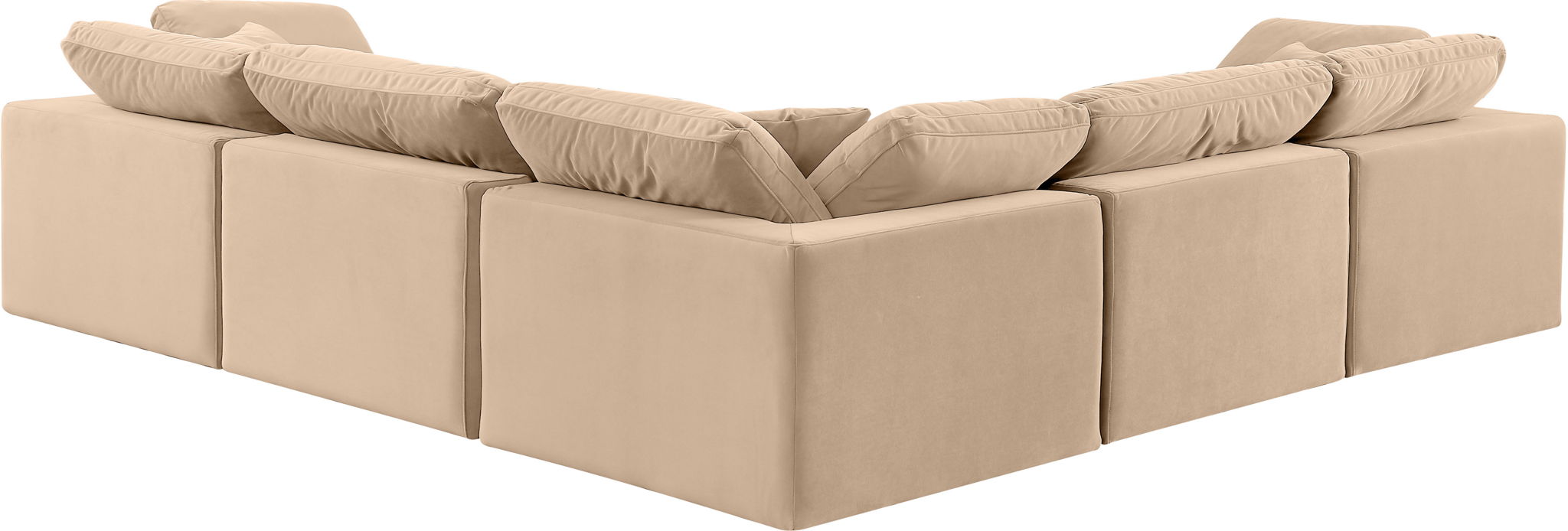 Comfy - 5 Piece Velvet Modular Corner Sectional - Simple Home Plus
