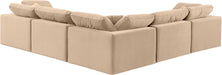 Comfy - 5 Piece Velvet Modular Corner Sectional - Simple Home Plus
