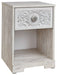 Paxberry - Whitewash - One Drawer Night Stand - Open Cubby - Simple Home Plus
