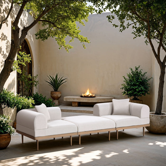 Laguna - 3 Piece 106.5" Outdoor Patio Modular Sofa With Backless Seat - Simple Home Plus