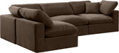 Comfy - 4 Piece Velvet Modular Armless Sectional - Simple Home Plus