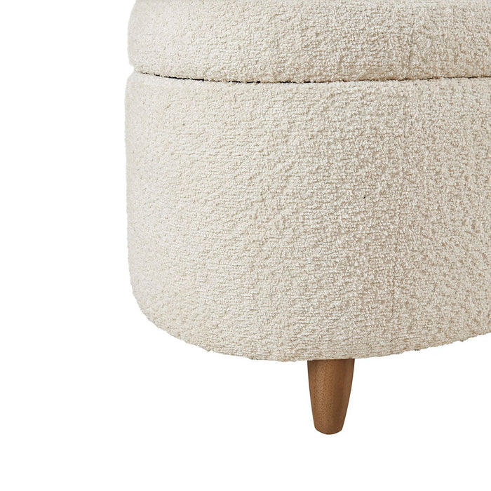 Bailey - Boucle Flip Top Storage Bench - Cream - Simple Home Plus
