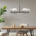 Devon - 6-Light Chandelier With Bowl Shaped Glass Shades - Black - Simple Home Plus